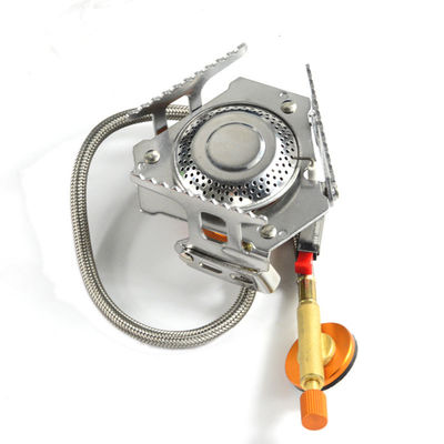 Stufa da cucina portatile da campeggio con bruciatore portatile a gas in argento da 145 mm all'aperto