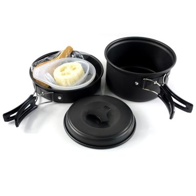 Set di utensili da cucina in alluminio non appiccicoso per il campeggio