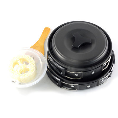 1 Set di utensili da cucina in alluminio portatile per campeggio essenziale per cucinare all'aperto