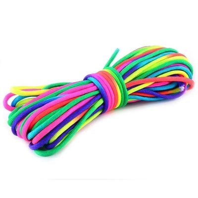 Outdoor Rainbow 550 Paracord 4mm 7 Core Interiori Poliestere Cordone Paracadute Personalizzazione