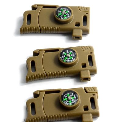 Pagamento iniziale Multifunzione Emergenza Pietra pietra Fire Starter Compass Buckle con raschiatore