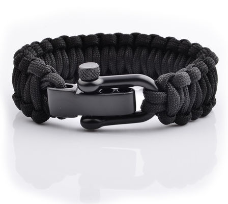 Braccialetto di sopravvivenza paracord regolabile con catena inossidabile e corda di nylon resistente