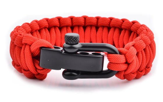 Braccialetto di sopravvivenza paracord regolabile con catena inossidabile e corda di nylon resistente