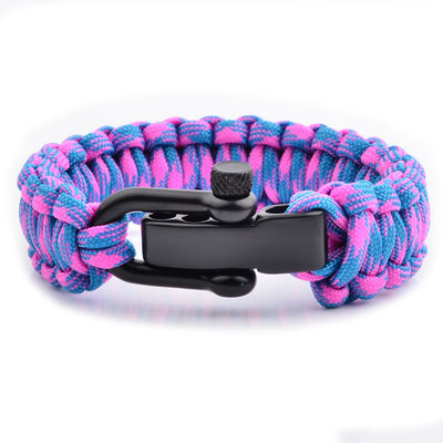 Braccialetto di sopravvivenza paracord regolabile con catena inossidabile e corda di nylon resistente