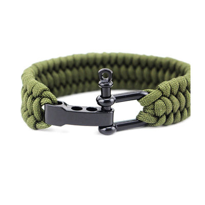 6-8&quot; Paracord Survival U Chackle Wristband per attività all'aria aperta in oltre 200 colori
