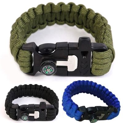 Outdoor Emergency Fire Starter Paracord Survival Bracelet per il backpacking