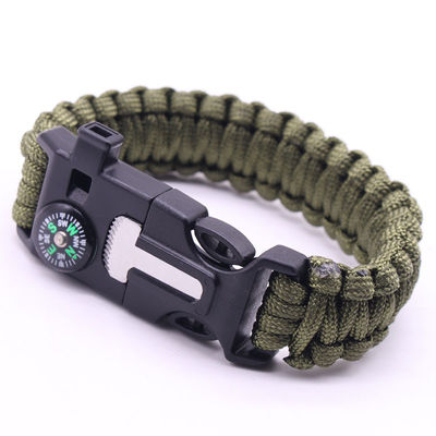 Outdoor Emergency Fire Starter Paracord Survival Bracelet per il backpacking