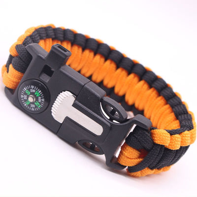 Outdoor Emergency Fire Starter Paracord Survival Bracelet per il backpacking