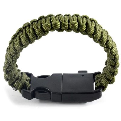 Braccialetto Paracord all'aria aperta con accensione del fuoco e fischietto, attrezzatura di sopravvivenza essenziale