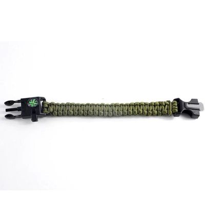 Braccialetto Paracord all'aria aperta con accensione del fuoco e fischietto, attrezzatura di sopravvivenza essenziale