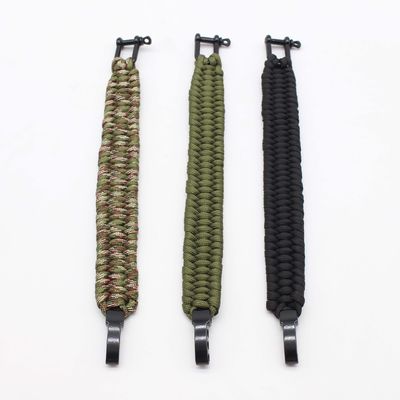 Braccialetto di sopravvivenza Paracord con pulsante metallico regolabile e materiale poliestere