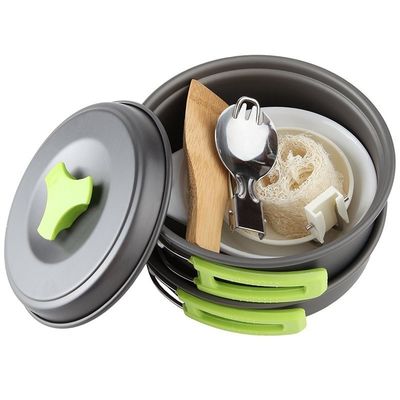 Rimborsi di rimborso Kit di cucina per campeggio all'aperto Kit di mensa Panna da cucina in alluminio Set di padelle