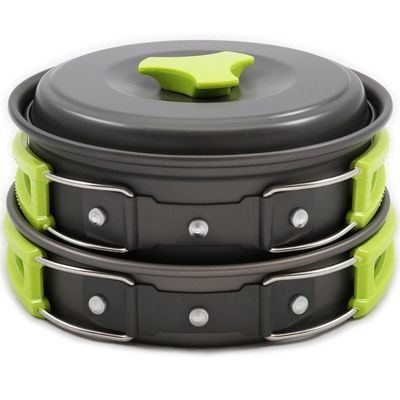 Rimborsi di rimborso Kit di cucina per campeggio all'aperto Kit di mensa Panna da cucina in alluminio Set di padelle
