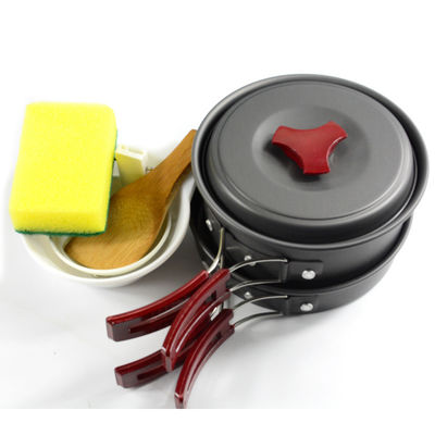 Rimborsi di rimborso Kit di cucina per campeggio all'aperto Kit di mensa Panna da cucina in alluminio Set di padelle