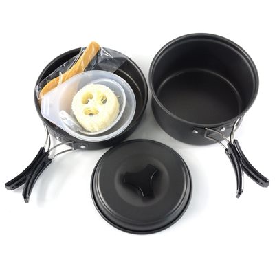 Accessori da picnic 2-3 Persone Outdoor Camping Pot Set con Kit di cucina in alluminio