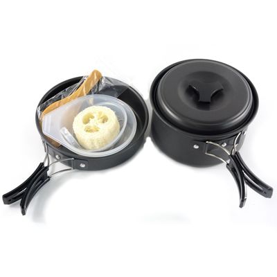 Accessori da picnic 2-3 Persone Outdoor Camping Pot Set con Kit di cucina in alluminio