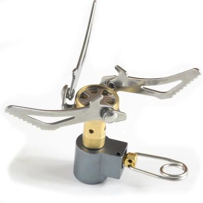 Mini stufa a gas a butano in acciaio inossidabile e rame per cucinare all'aperto in campeggio