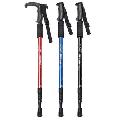 Per escursioni all'aperto bastone da passeggio con 3 sezioni di alluminio legato palo da trekking 90-135cm