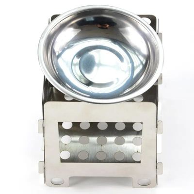105mm portabile in acciaio inossidabile mini pieghevole per zaino da campeggio stufa a legna