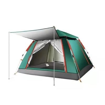 Tenda da campeggio automatica personalizzata impermeabile poliestere rivestimento d'argento per la famiglia all'aperto