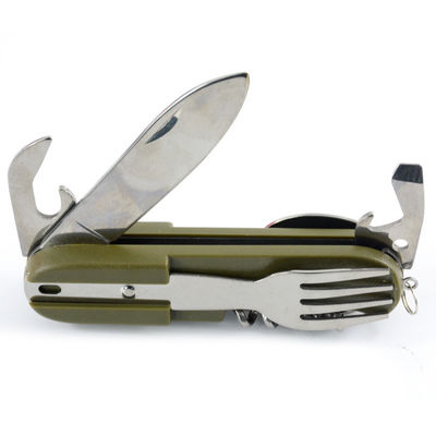 Cucchiaio incluso Portable in acciaio inossidabile coltello pieghevole Forchetta Set per campeggio sopravvivenza