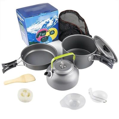 Kit di cucina per campeggio portatile in alluminio per avventure all'aperto