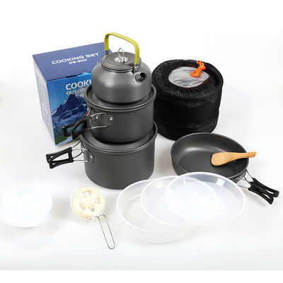 Cucina all'aria aperta Cisterna da campeggio in alluminio e pentole Set di utensili da cucina con costo di spedizione veloce
