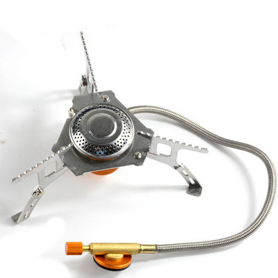 Stufa da cucina portatile da campeggio con bruciatore portatile a gas in argento da 145 mm all'aperto