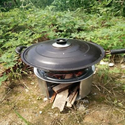 Acciaio inossidabile a prova di vento Gran piatto portatile per picnic campeggio stufa a legna per barbecue