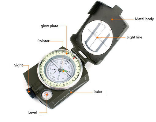 BK00923 Compasso tattico in metallo professionale speciale con design multifunzionale