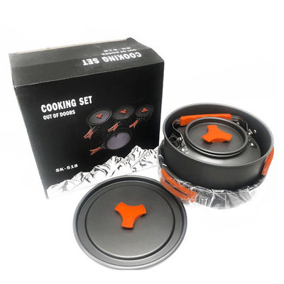 Grigio Verde Maniglia Stile Portatile Non Stick Aluminio Picnic Cucina Set per Campeggio
