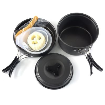 1 Set di utensili da cucina in alluminio portatile per campeggio essenziale per cucinare all'aperto