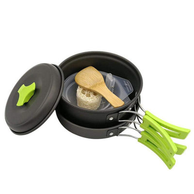 Set di utensili da cucina portatili per campeggio, pentola di alluminio leggera e 1 padella inclusa