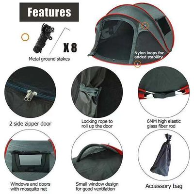 Tenda istantanea impermeabile per il campeggio per tutte le stagioni Tenda automatica pop-up Capacità ≤2
