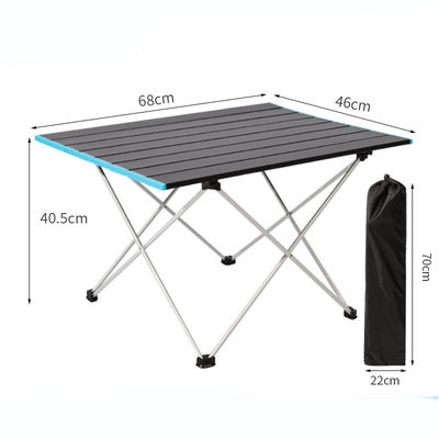 Tavolo pieghevole portatile in alluminio da 41X41X56cm per campeggio e avventure all'aperto
