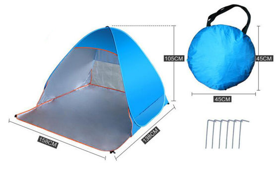 Tenda da spiaggia verde per tutte le stagioni, ombra solare, pop-up automatico, tenda per famiglie impermeabile.