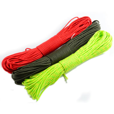 100FT 4mm 7 Core Cord Paracadute Sopravvivenza Poliestere 550 Paracord corda e versatile