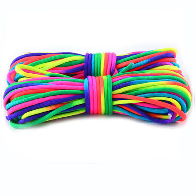 Outdoor Rainbow 550 Paracord 4mm 7 Core Interiori Poliestere Cordone Paracadute Personalizzazione