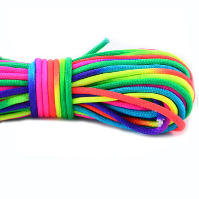 Outdoor Rainbow 550 Paracord 4mm 7 Core Interiori Poliestere Cordone Paracadute Personalizzazione