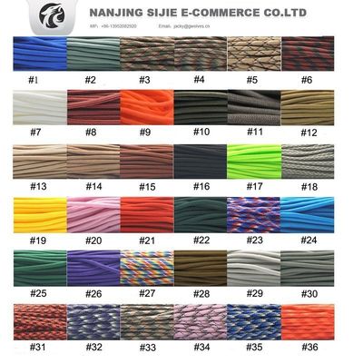 Outdoor Rainbow 550 Paracord 4mm 7 Core Interiori Poliestere Cordone Paracadute Personalizzazione