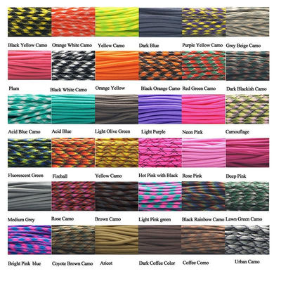 Outdoor Rainbow 550 Paracord 4mm 7 Core Interiori Poliestere Cordone Paracadute Personalizzazione
