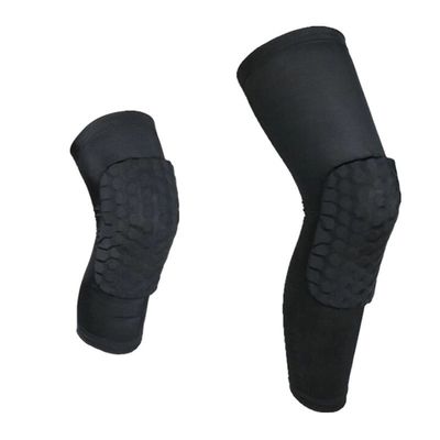 Acconciatura per il ginocchio poliestere per il ginocchio sport traspirante supporto di compressione gamba manica di nido di miele