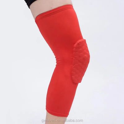 Acconciatura per il ginocchio poliestere per il ginocchio sport traspirante supporto di compressione gamba manica di nido di miele