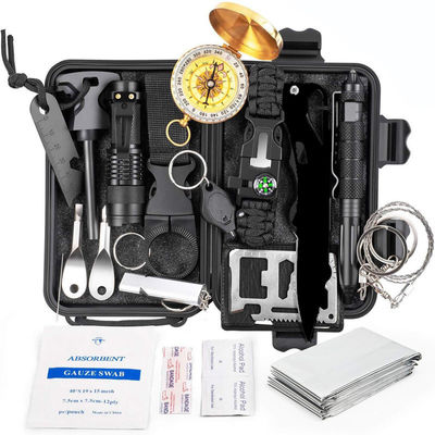 Black Outdoor Camping Emergency Survival Tool Kit Kit di Primi Soccorsi Costi di spedizione inclusi