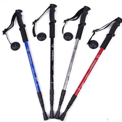 Pallone da trekking in montagna telescopico in alluminio blu per bastoncino da camminata a maniglia retta
