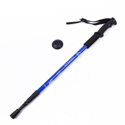 Pallone da trekking in montagna telescopico in alluminio blu per bastoncino da camminata a maniglia retta
