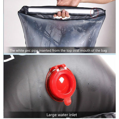 Doccia da campeggio solare riscaldata da sole da 20 litri, portabile all'aperto, doccia da spiaggia in PVC, sacchetto acqueo, conveniente
