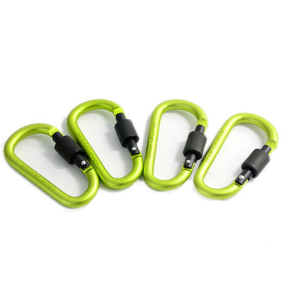 D forma portachiavi in alluminio Clip carabiner con serratura a vite Mantenere le chiavi al sicuro