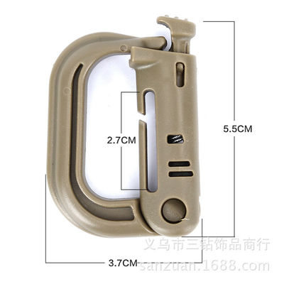 D Carabiner di plastica a forma di accessorio indispensabile per lo zaino tattico Molle