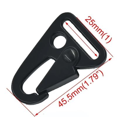 Costo di spedizione Lega di zinco 25mm Portachiavi Snap Hook Nero Carabiner HK Clip per borse
